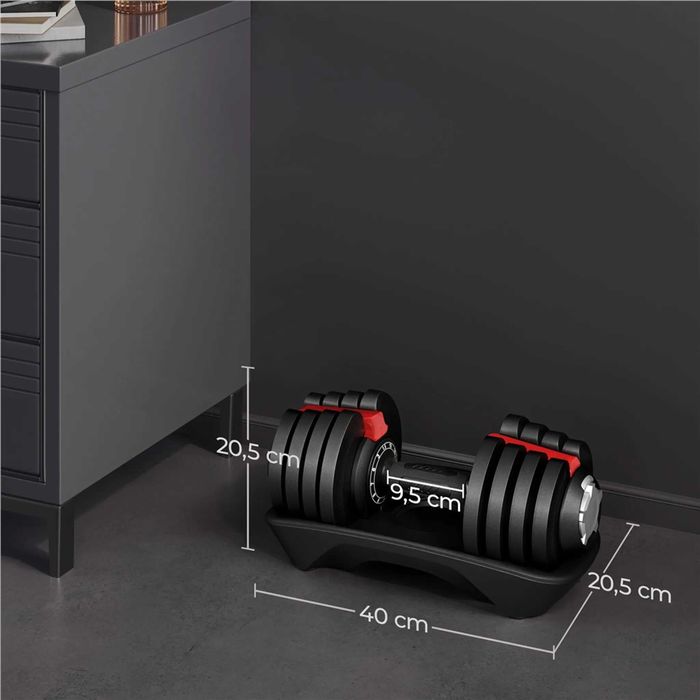 Gantera ajustabila 18 kg cu 12 trepte de greutate |R 614640 Black