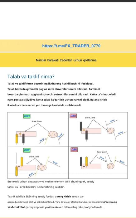 Trading  kitob pdf shakli SNR,SnD strategiyasi