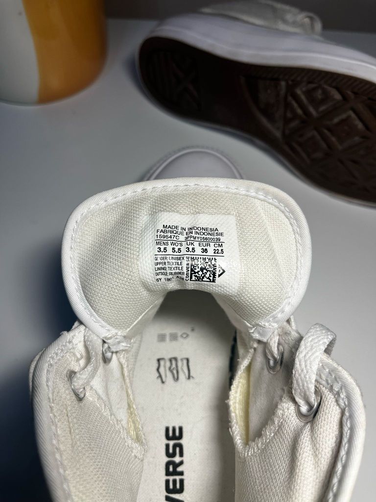 Converse Chuck Taylor 159547C Side Street Mid New 36 Rare White