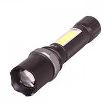 Lanterna XPE LED + COB M919, zoom, acumulator incorporat, metalica