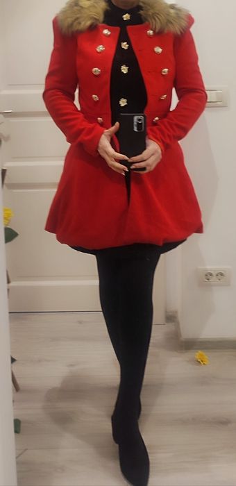 Paltonaș superb, cu eticheta, 100% bumbac, model cambrat, S-XS