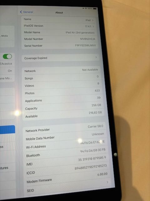 iPad Air 3 (3rd generation) GSM + WiFi - 256 GB