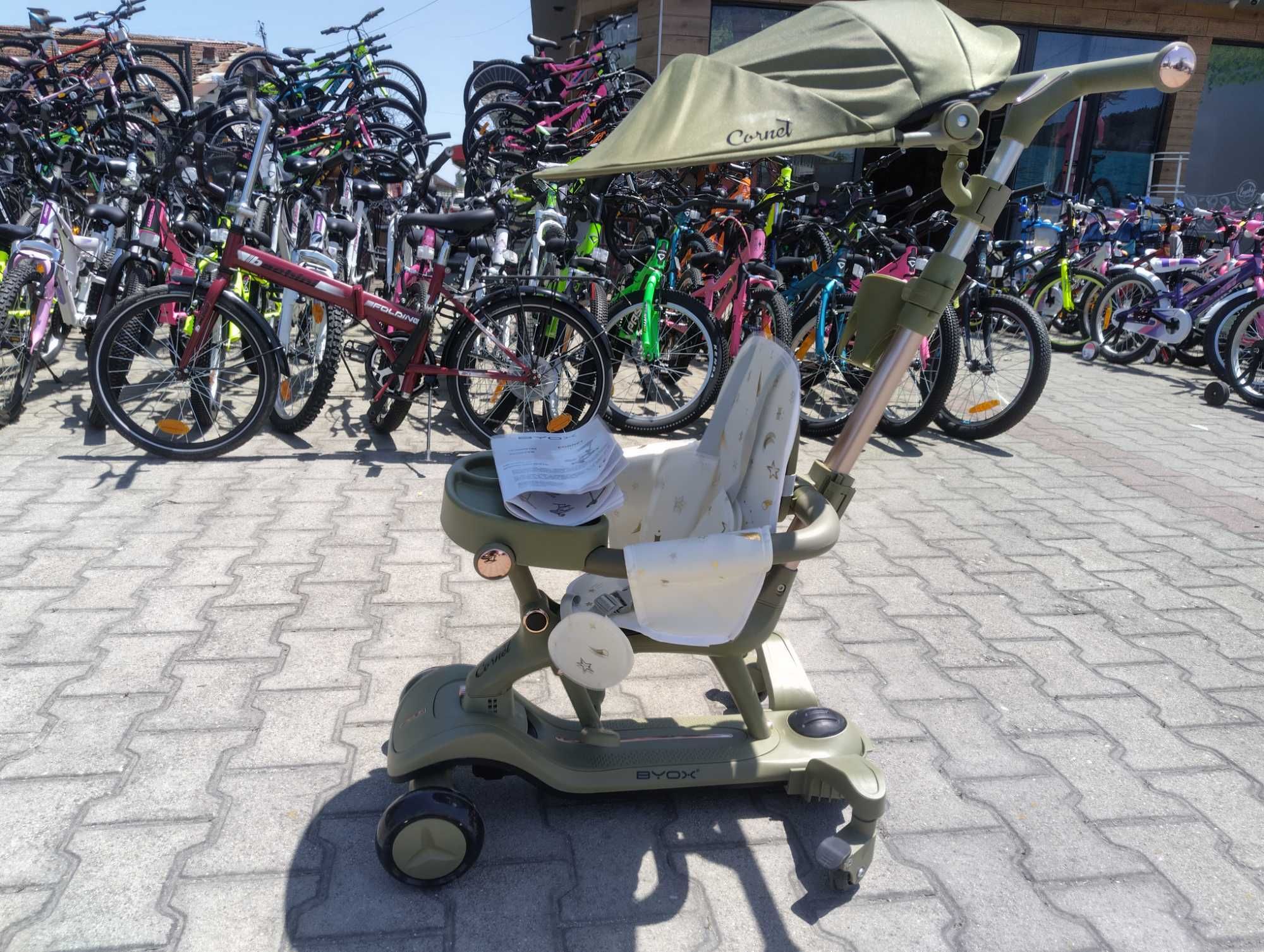 BYOX Детска тротинетка Cornet 6в1 зелен