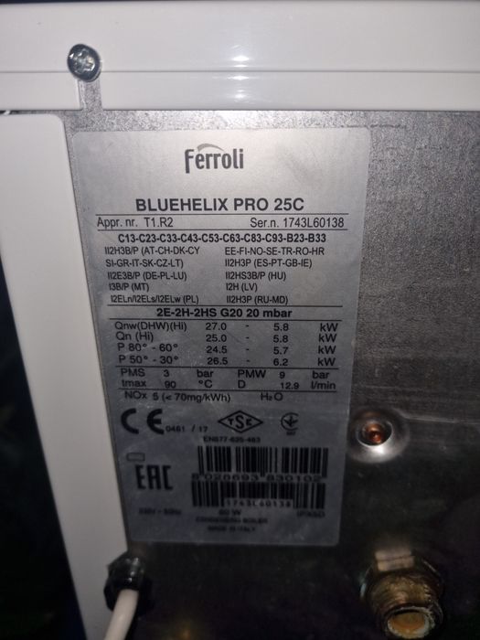 Centrala termica ferroli Bluehelix pro 25 c