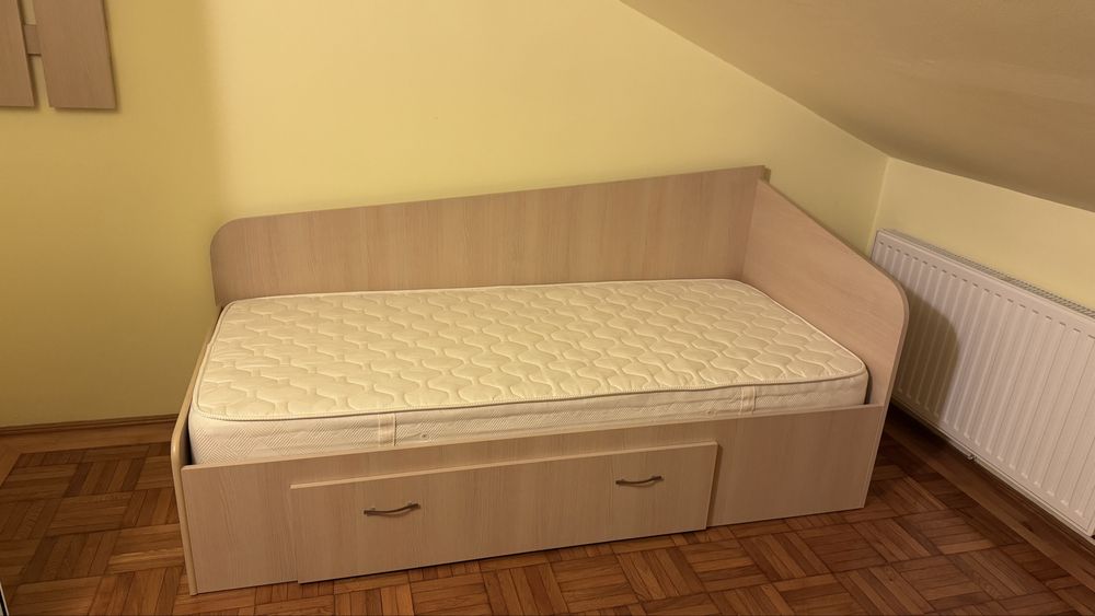 Pat + saltea 90x200 cm