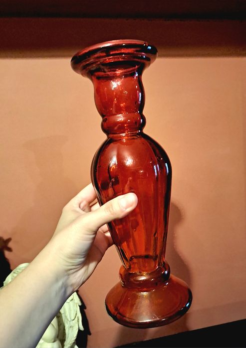 Vaza sticlă roșie vaza Mobexpert decorațiune roșie