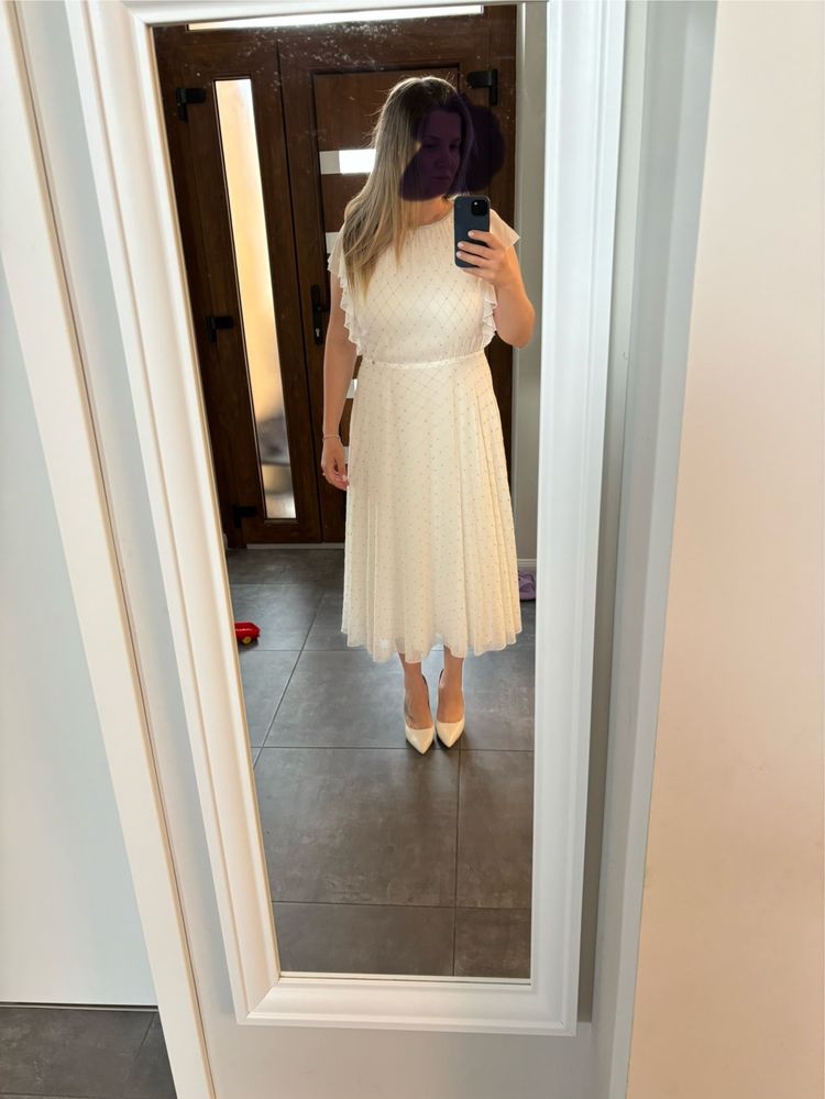 Rochie Nissa cununie/botez, alba, mar 44, impecabila