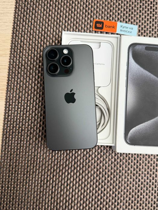 КАТО НОВ! iPhone 15 Pro Лизинг от 46лв/м / Black Titanium ️128Gb черен