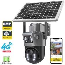 Camera de Supraveghere cu Panou Solar 4G Senzor de Miscare 8MP