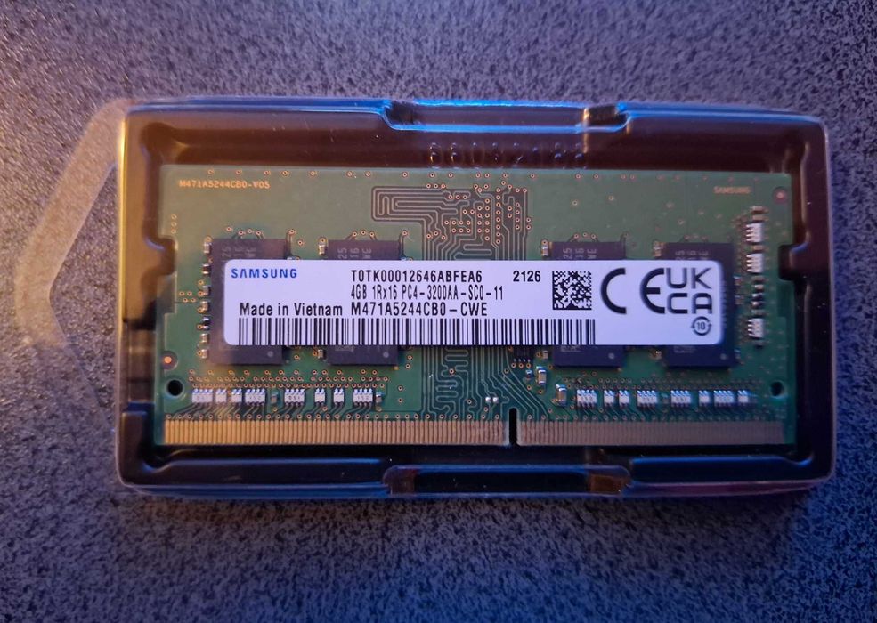 Memorie RAM Samsung, SODIMM laptop DDR4, 4Gb 3200 MHz, 1.2 V