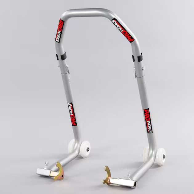Stander/Suport Moto 2-in-1 fata/spate cu 3 adaptoare - Gri/Negru/Rosu