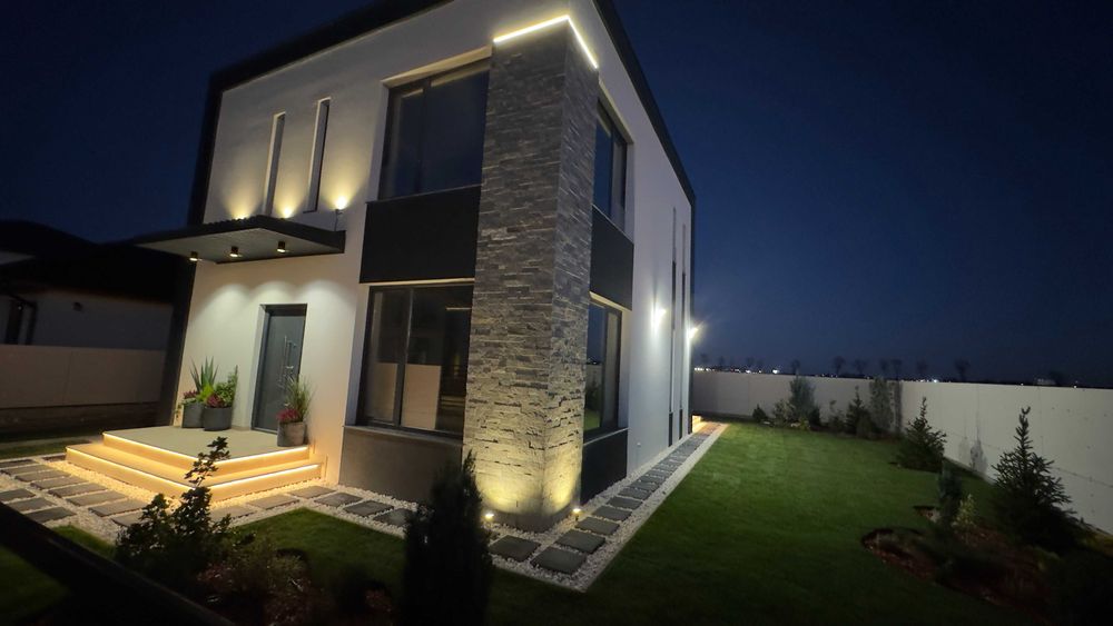 Casă modernă 2025 Buftea – 5 camere, 3 băi, curte amenajată 357 mp