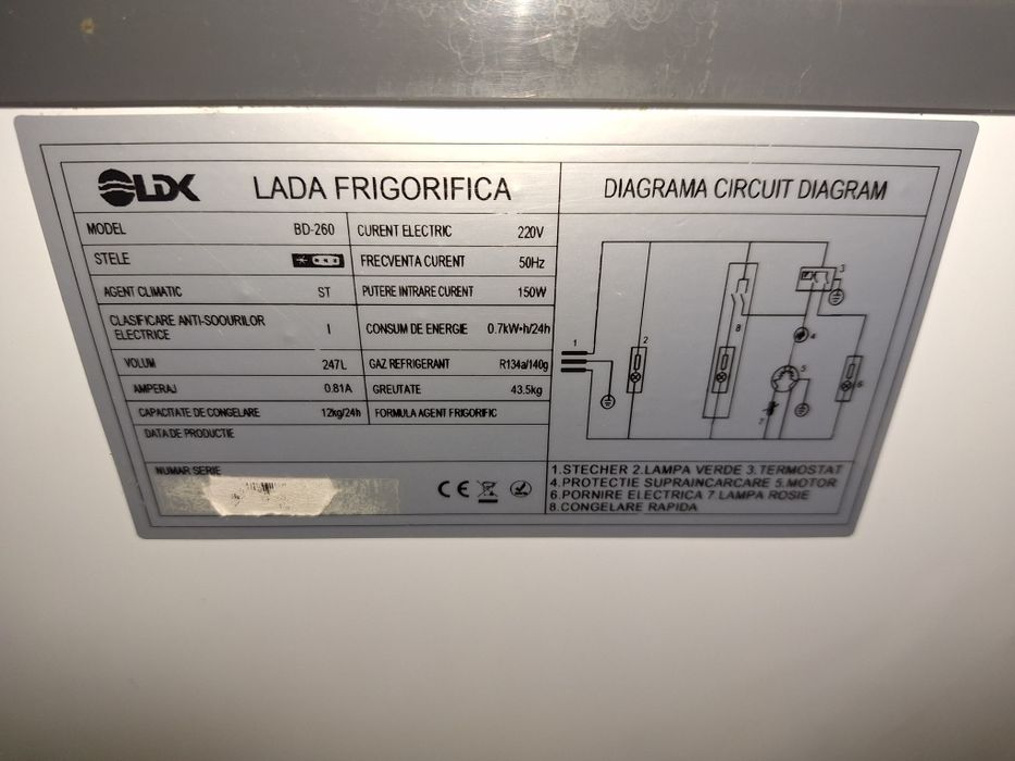 Lada Frigorifica LDK BD 260, Clasa A+, Capacitate 247 l