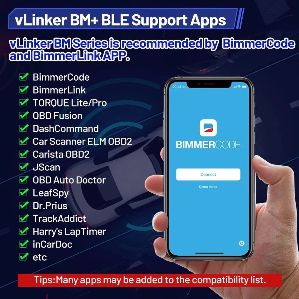 Vgate iCar Pro Bluetooth Compatibil BMW Bimmer Code Bimmer Link 2024