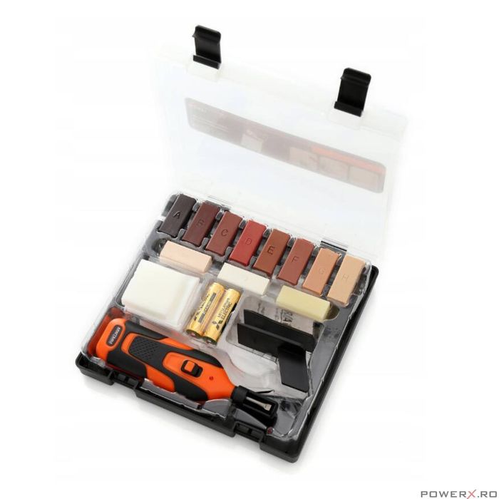 Dispozitiv, kit reparare lemn, 18 elemente, Kraft