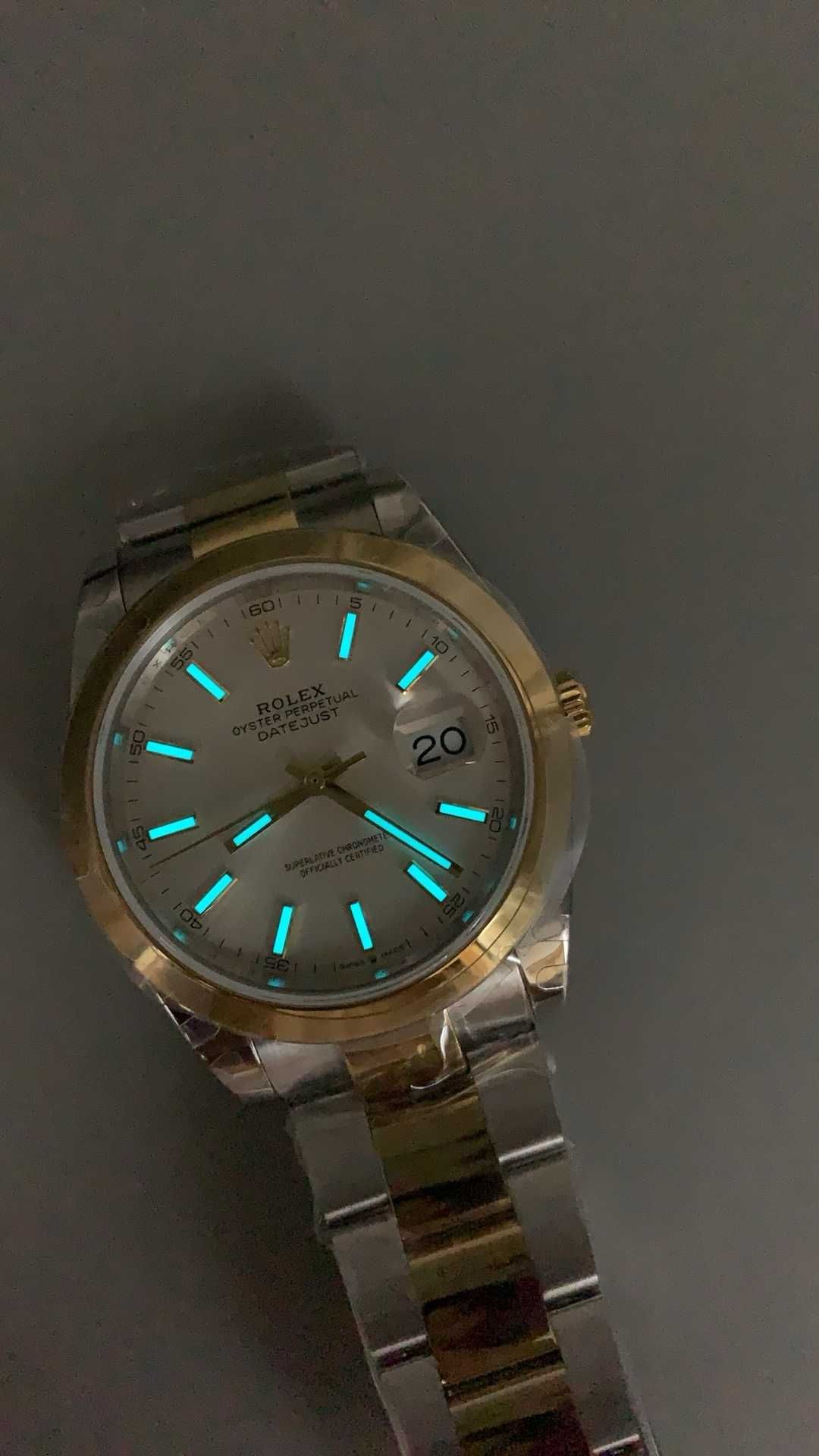 Rolex datejust oyster сребро злато 41mm