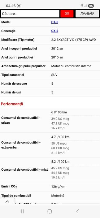 Vand Mazda cx-5 skyActive E6