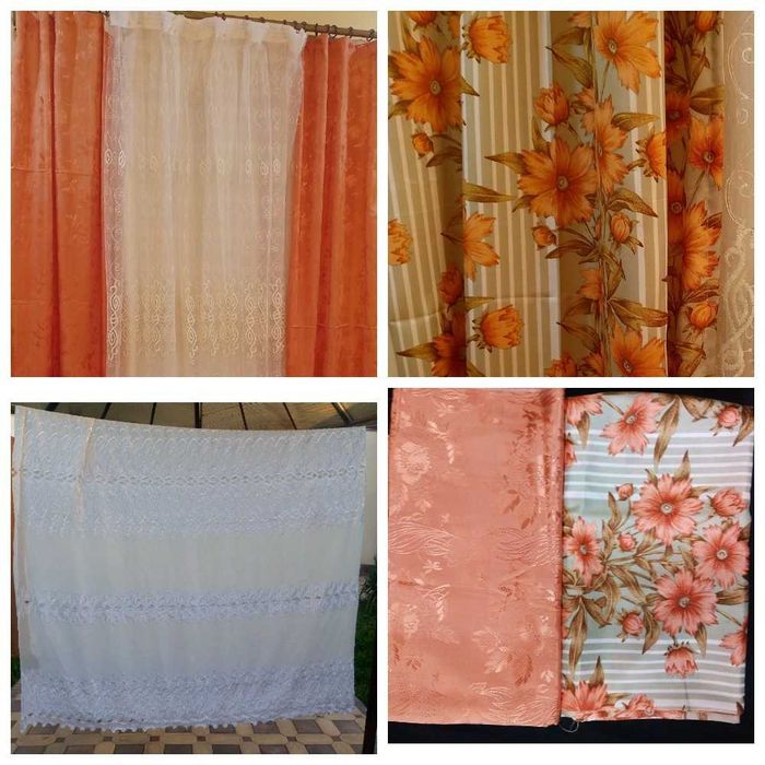 Новые и Б/У готовые занавески высота 2,5м ширина 1шт 85-105см.Цена 1шт