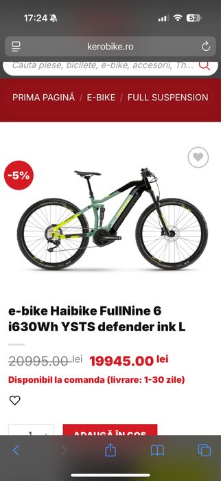Bicicleta electrica Haibike Fullnine 6.0 ebike