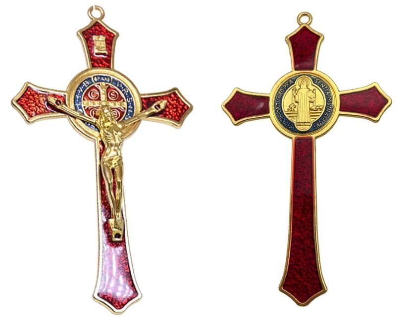 crucifix mare superb 12 x 7 cm placat cu aur