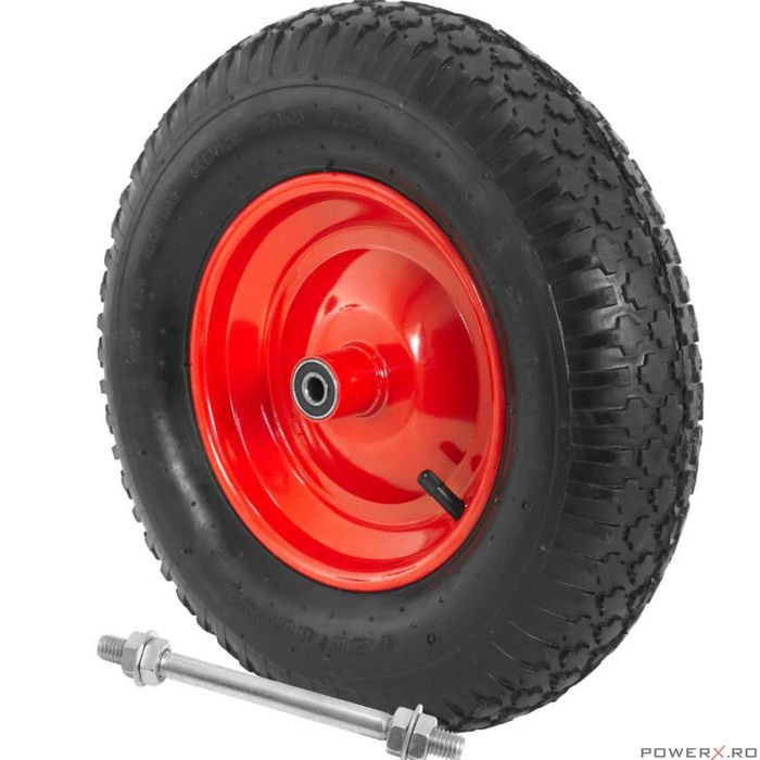 Roata pentru roaba, carucior 380 x 93, ax 1 mm, janta 220mm, Verke