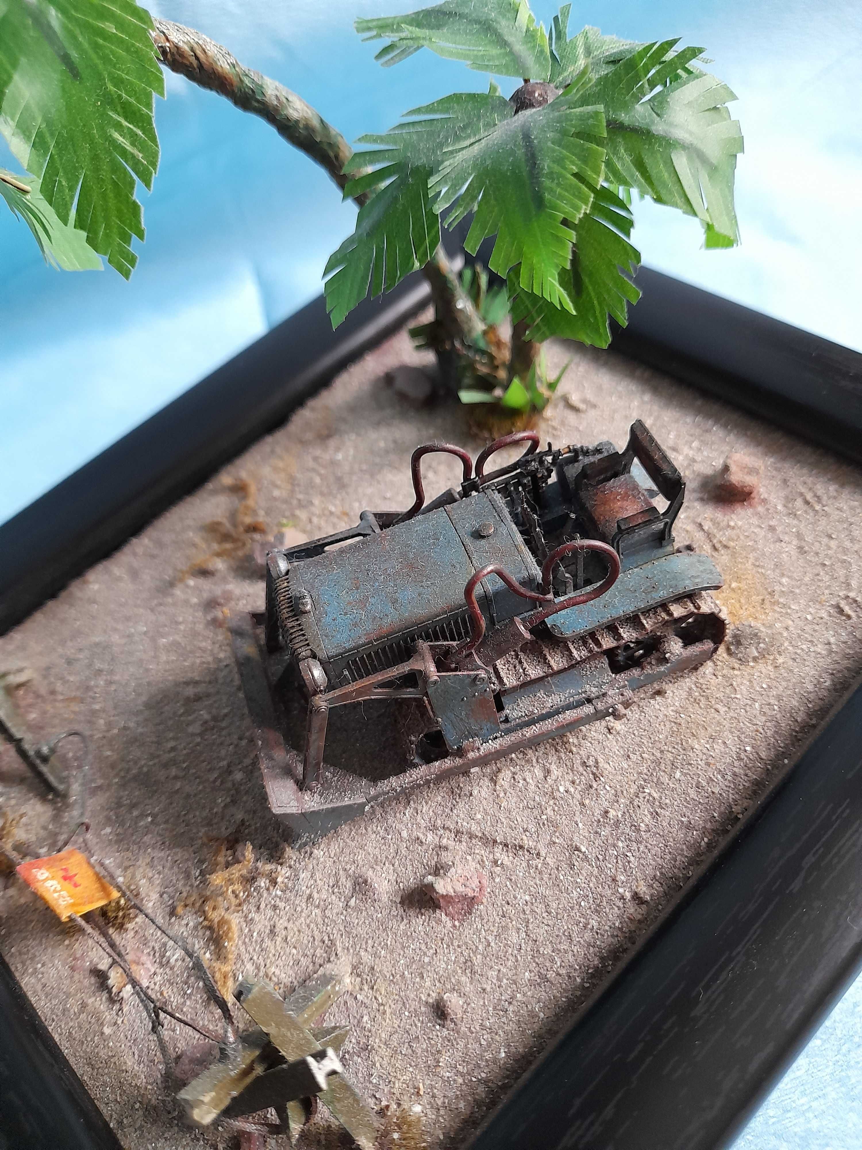 Vand diorama cu macheta Buldozer