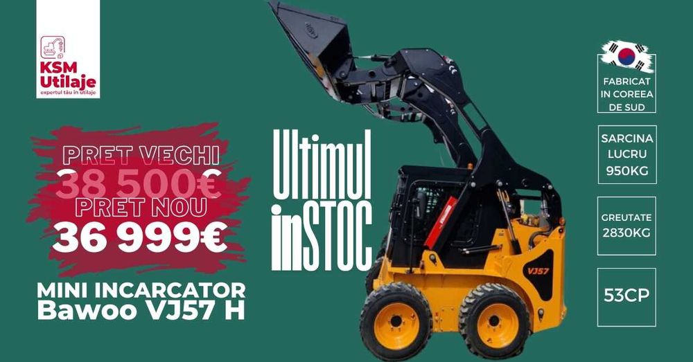 Incarcator NOU Bawoo VJ57 H (950kg) - Joystick, Fabricat Coreea, AC