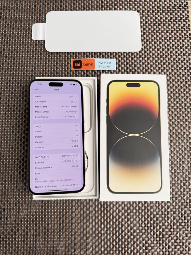 НОВ!ЛИЗИНГ*55лв/м Phone 14 pro max 128* айфон 14 про макс