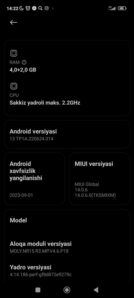 Redmi not 10 5g 6/128 tali
