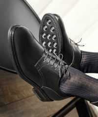 Pantofi derby 40.5 41 plain toe Barracuda piele naturala talpa Vibram