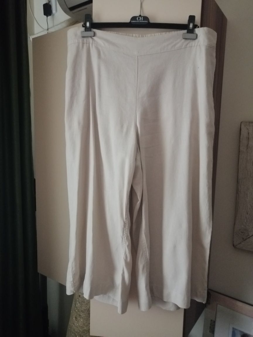 Pantaloni culottes crem