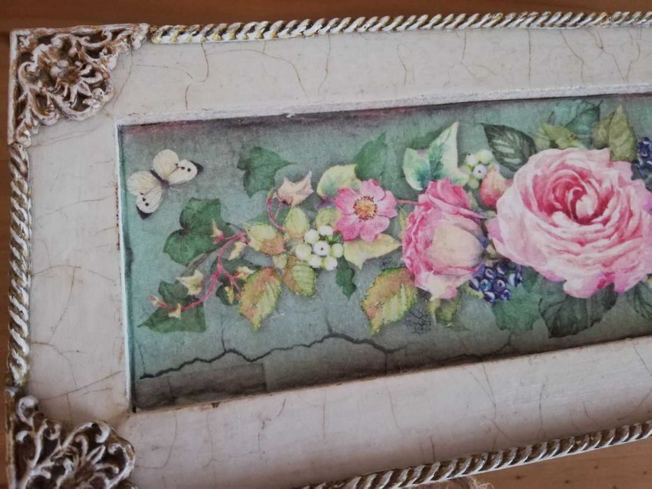 Кутия дървена с три отделения РЪЧНА ДЕКОРАЦИЯ