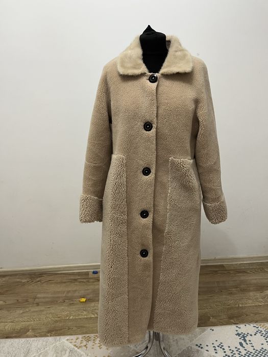 Тедди шуба с норковым воротничком