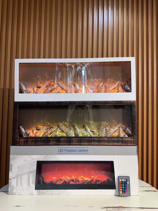 Изкуствена LED камина, Електрическа, Реалистични пламъци, 61х21х11 см