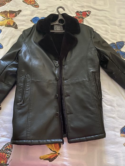 Мужская дубленка кожанная