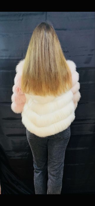 Haina/Capa/Poncho  blana naturala vulpe