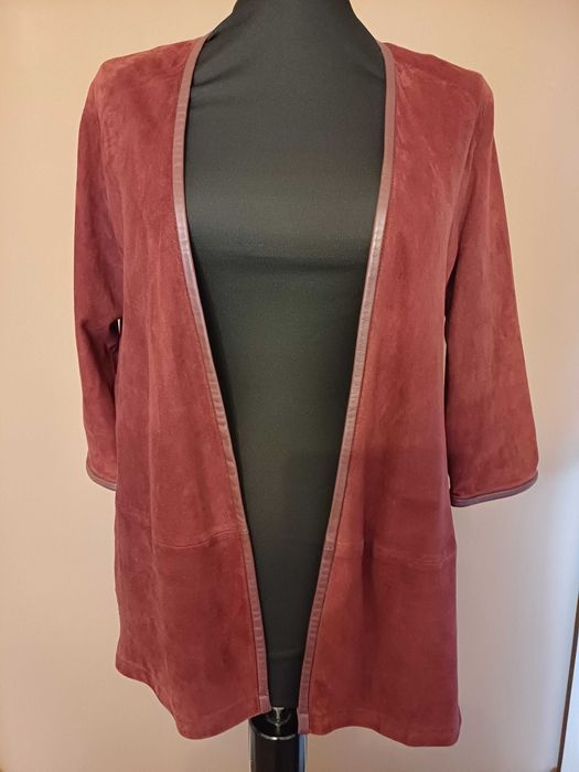 Jaketa piele intoarsa Mango