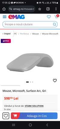 Mouse, Microsoft, Surface Arc, Gri (sigilat)