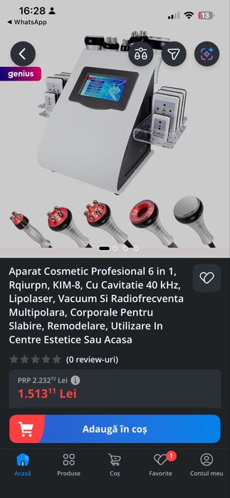Aparat cosmetic profesional 6-1, kim-8, Rqiurpn cu cavitatie 40kHz