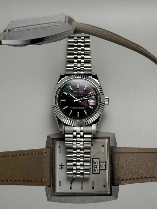 Seiko Mod Datejust Black 39mm автоматичен часовник