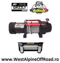 Troliu auto Grizzly Winch 8500lbs cu cablu de otel (Forta: 3.855kg)