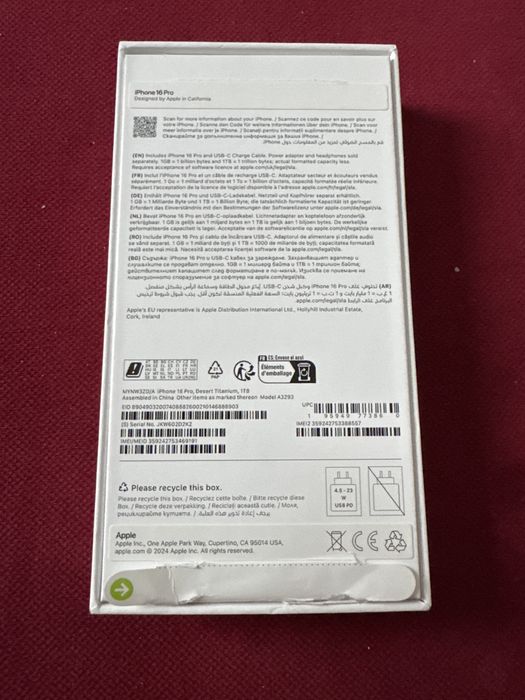 Ipfone 16 pro 1TB desert titanium 5G