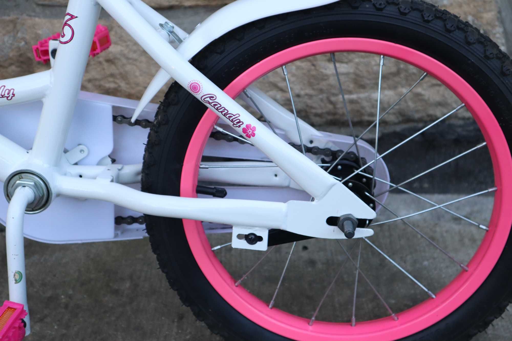 Bicicleta Copii Magellan Candy 16 white-pink cu maner invatare