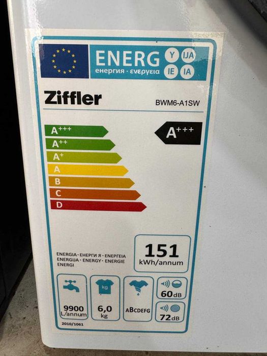 Стиральная машина Ziffler BWM6-A1SW 6 кг Inverter Steam