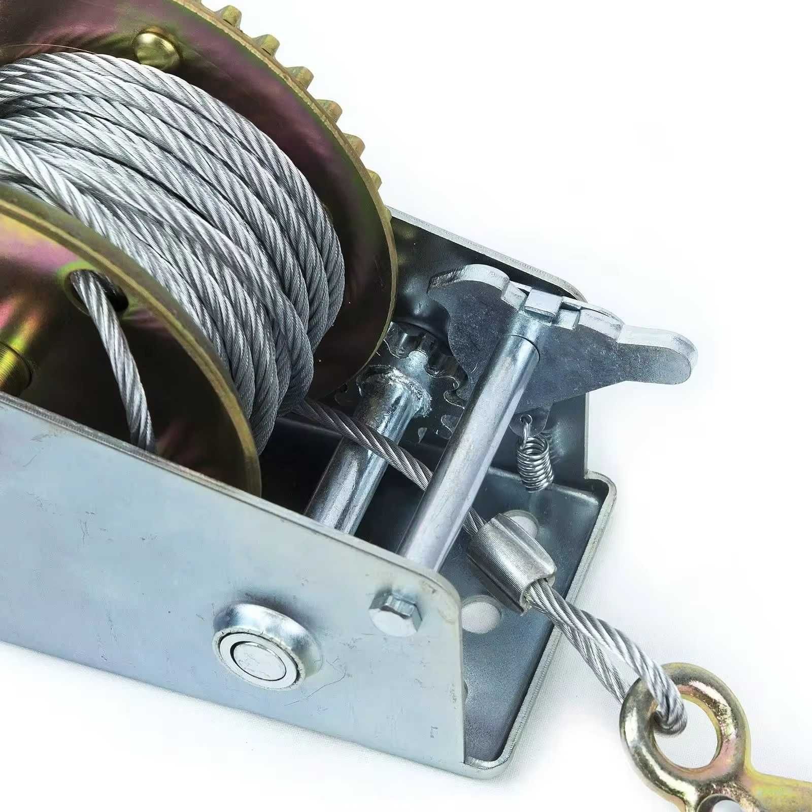 Troliu manual cu cablu otel 8 m, grosime 4.2 mm, Sarcina maxima 360 Kg