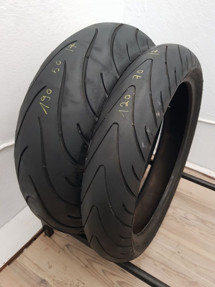 Set anvelope moto 120 70 17 cu 190 50 17 Michelin pilot road 2