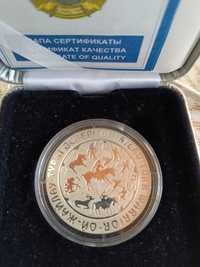 Продам серебряную монету Тюркский воин