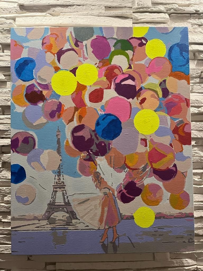 Vând tablou Paris domnișoara cu baloane
