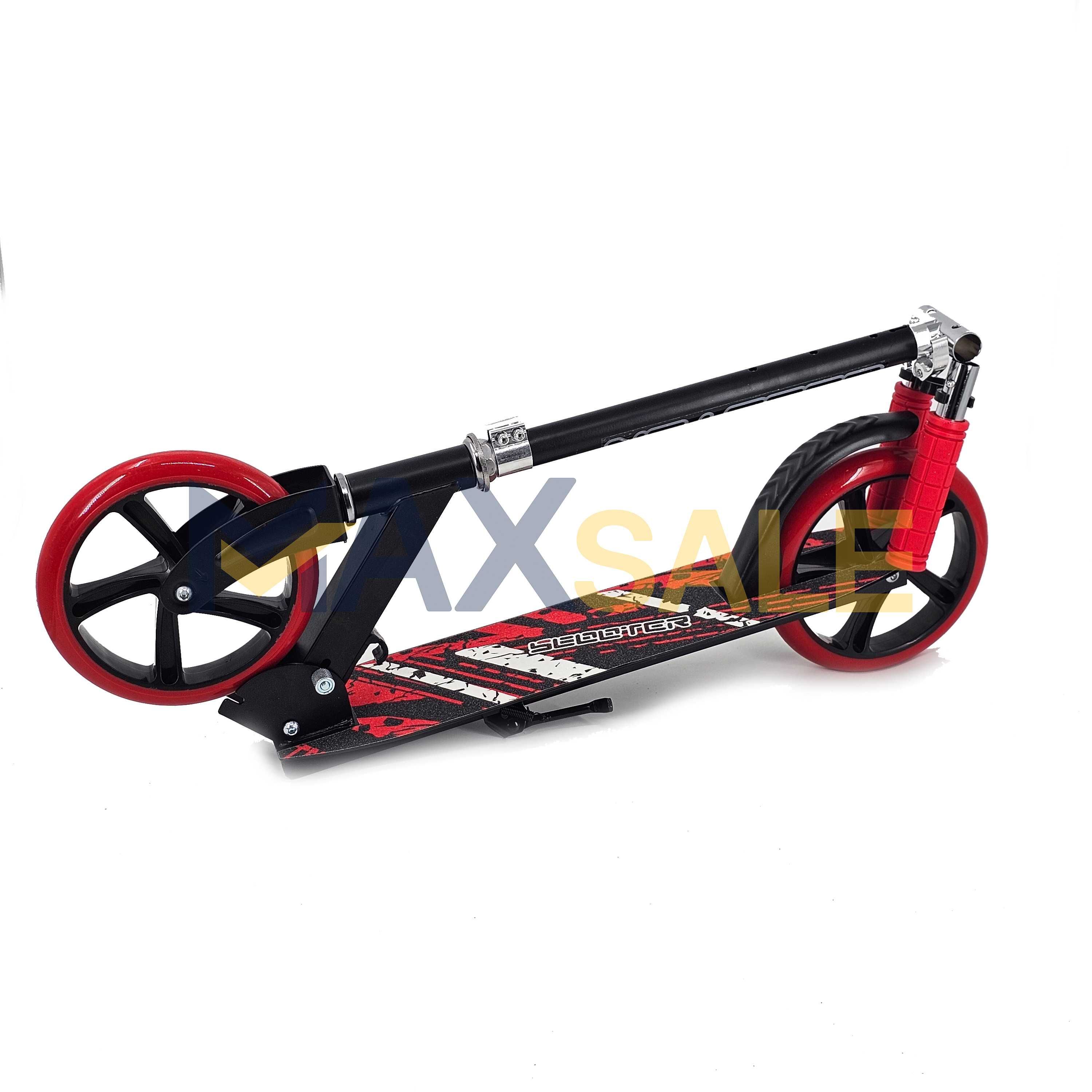 Детска тротинетка алуминиева скутер scooter червена черна