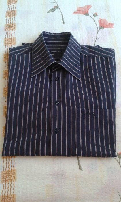 Camasa neagra cu dungi maro si gri PIERRE CARDIN 40